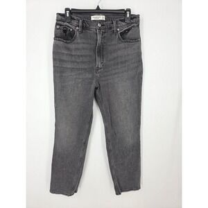 Abercrombie & Fitch The Ankle Straight Ultra High Rise Jeans Washed Black 30 10R